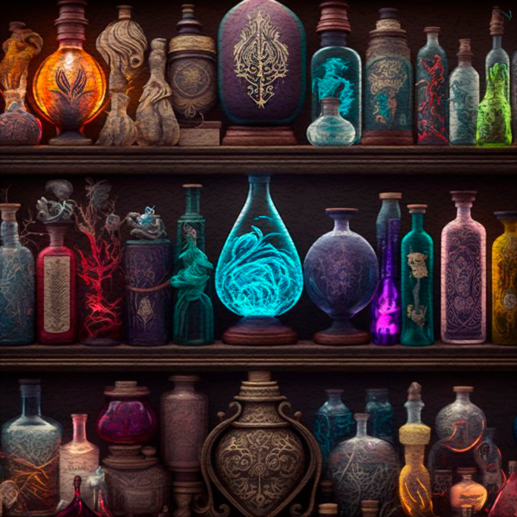 potion display shelf